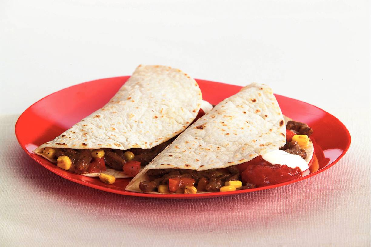 Tortilla's met rundvlees