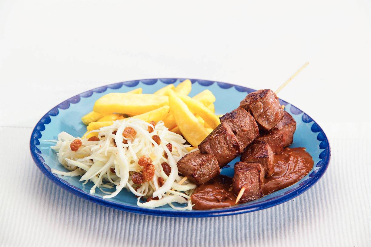 Gegrilde biefstuk met satésaus