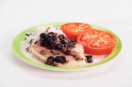 Tilapiafilet met gegrilde tomaten