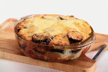 Moussaka met aubergine en aardappel