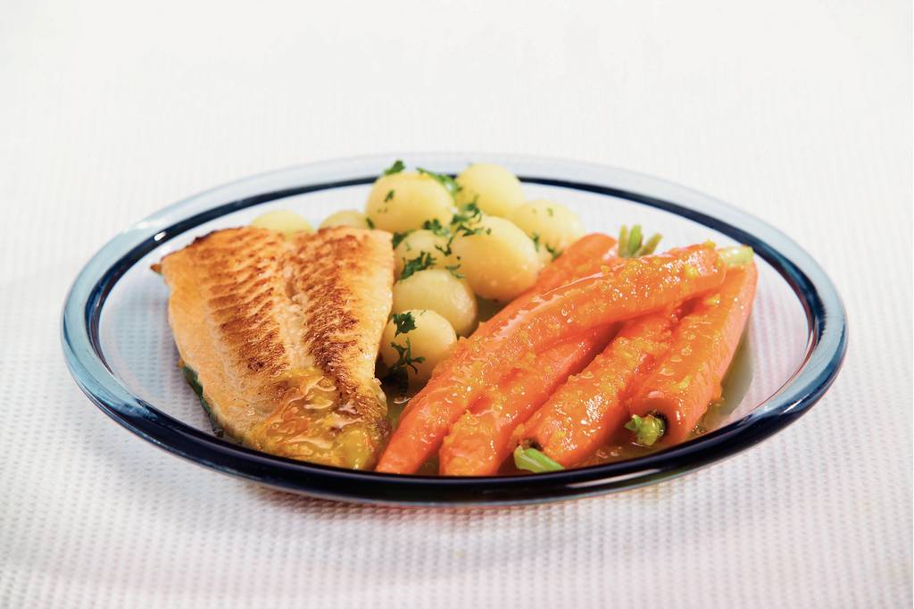 Zoete citrusbospeen met zalm