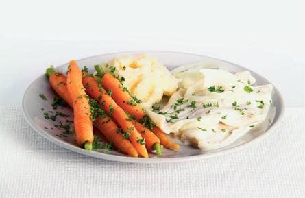 Gestoofde scholfilet met peterseliepeen