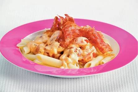 Romige tomatenpasta met Parmaham