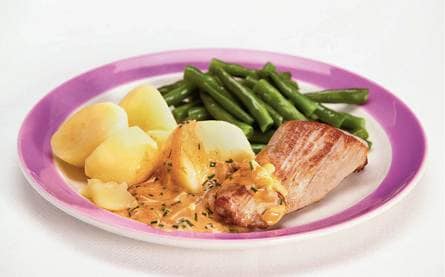 Varkenshaas met romige saus