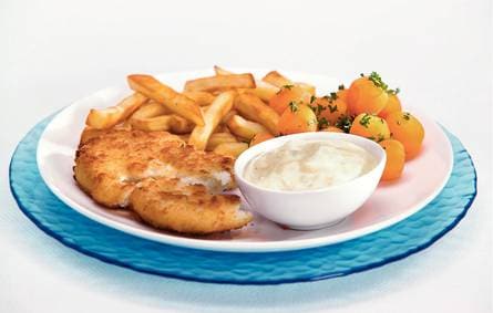 Kabeljauwburger met mosterdmayonaise