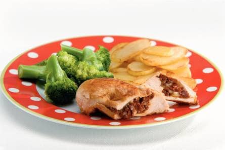 Kipfilet gevuld met zongedroogde tomaten