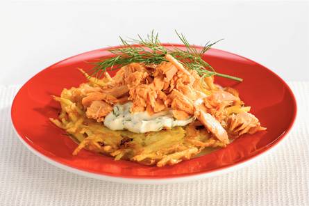 Aardappelkoekjes met zalm