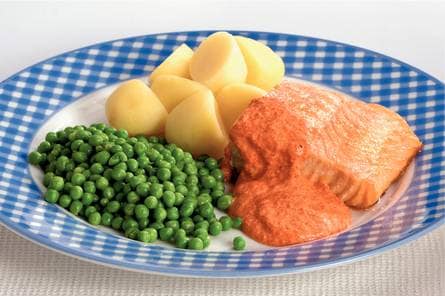 Zalm met romige paprikasaus