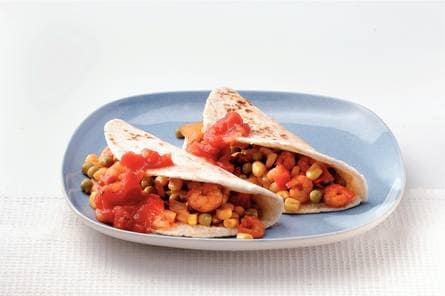 Soft taco's met garnalen