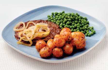 Zigeunerkrieltjes met erwtjes en hamburger