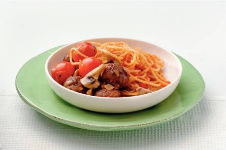 Spaghetti met vegetarische balletjes