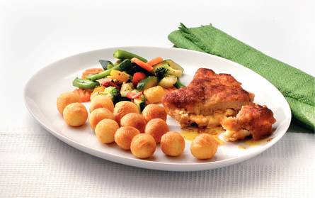 Varkensschnitzel gevuld met Zaanlander kaas