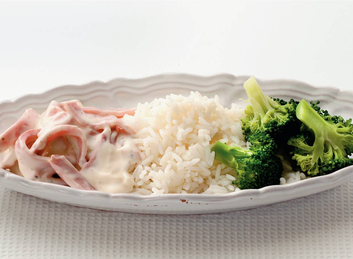 Broccoli met ham-roomsaus