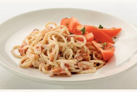 Spaghetti met romige kaas-speksaus