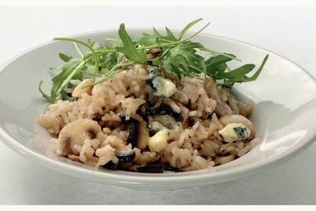 Ovenrisotto met portobello en blauwe kaas