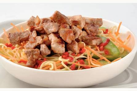 Lauwwarme miesalade met pittige dressing