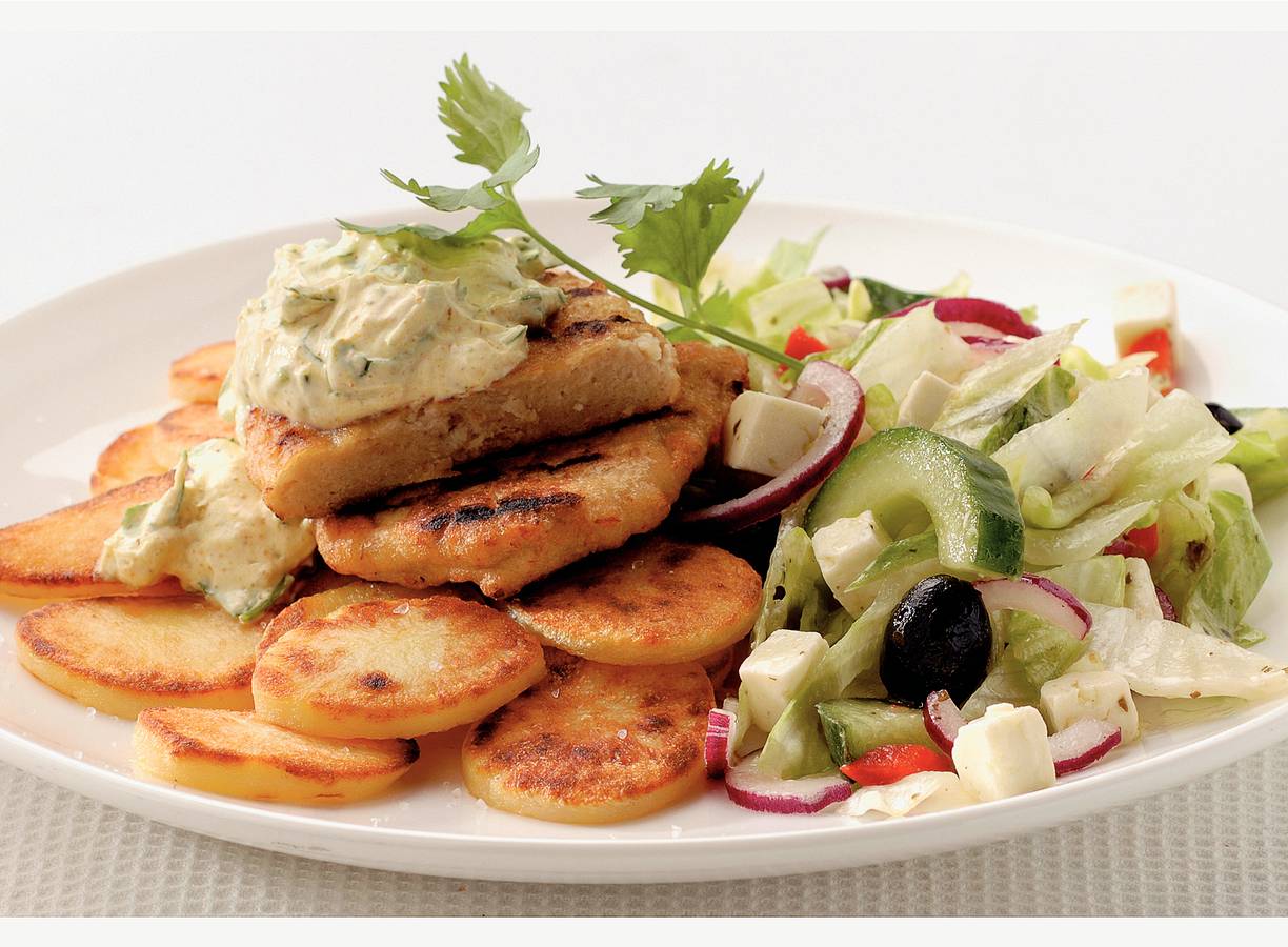 Vegetarische filet met Griekse saus