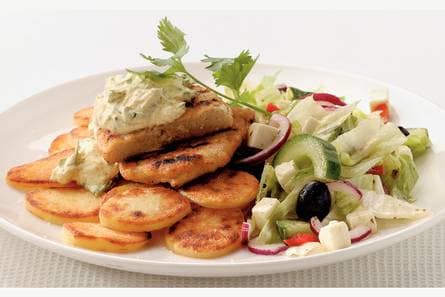 Vegetarische filet met Griekse saus