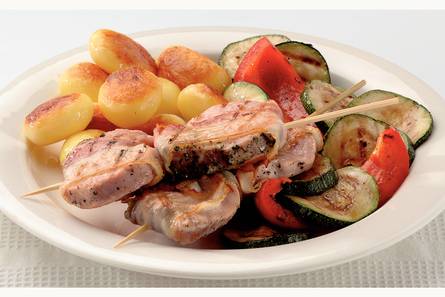 Gegrilde varkenshaasspiesjes
