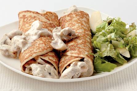 Hartige pannenkoeken met champignons