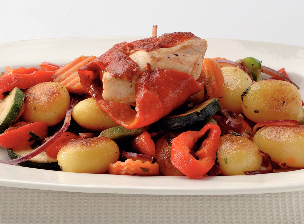 Gevulde paprika met kip
