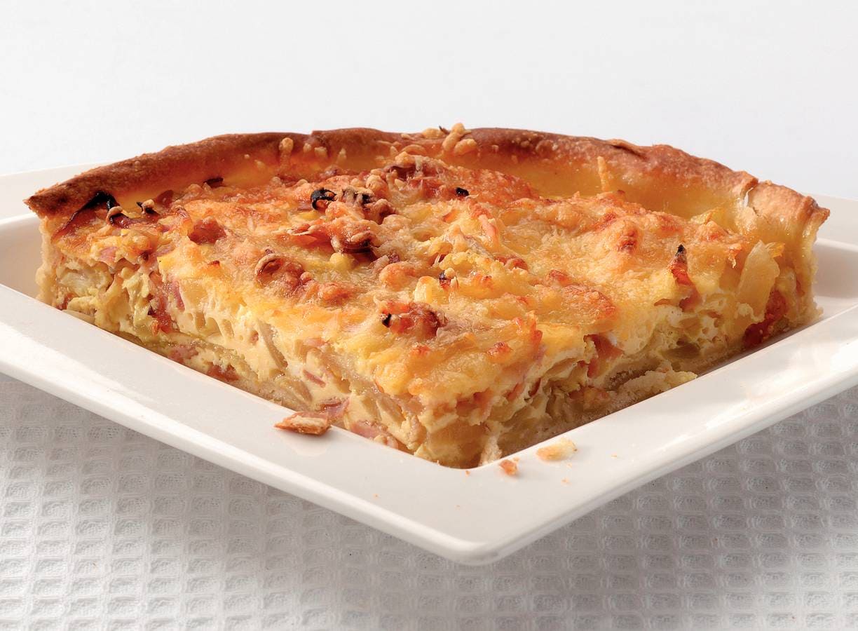 Zoete uientaart met ham