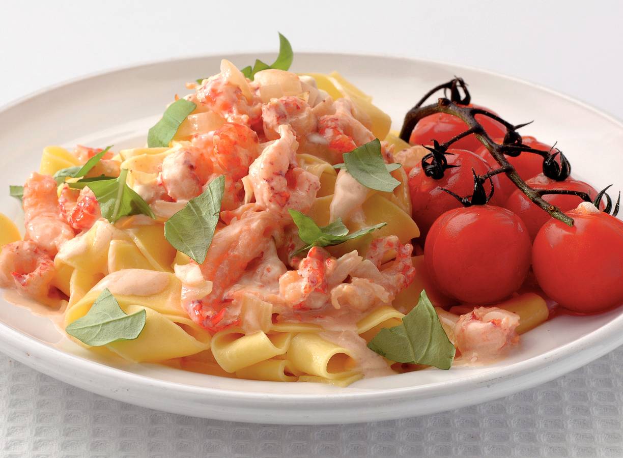 Lintpasta met romige rivierkreeftjes
