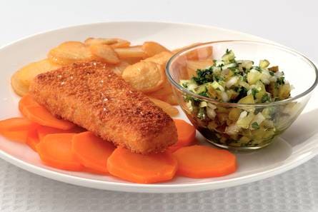 Zeeschnitzels met augurkensalsa