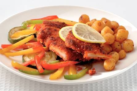 Zigeunerschnitzel met gestoofde paprika