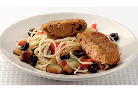 Groentespaghetti met Toscaanse carrés