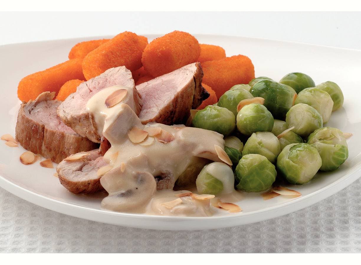 Varkenshaasje met champignonroomsaus