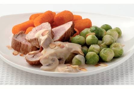 Varkenshaasje met champignonroomsaus