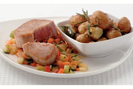 Tonijnsteak met ovenkrieltjes