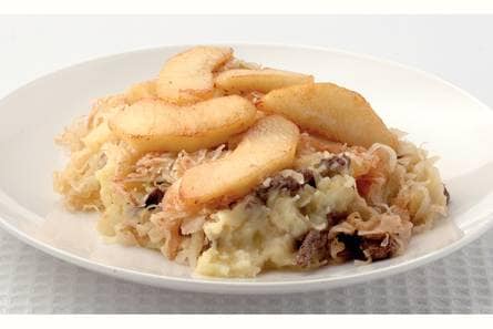 Zuurkoolschotel met appel en kaneel