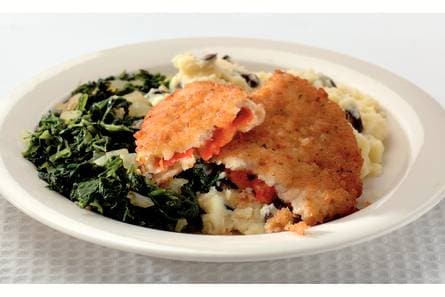 Toscaanse gevulde filet met knoflookspinazie