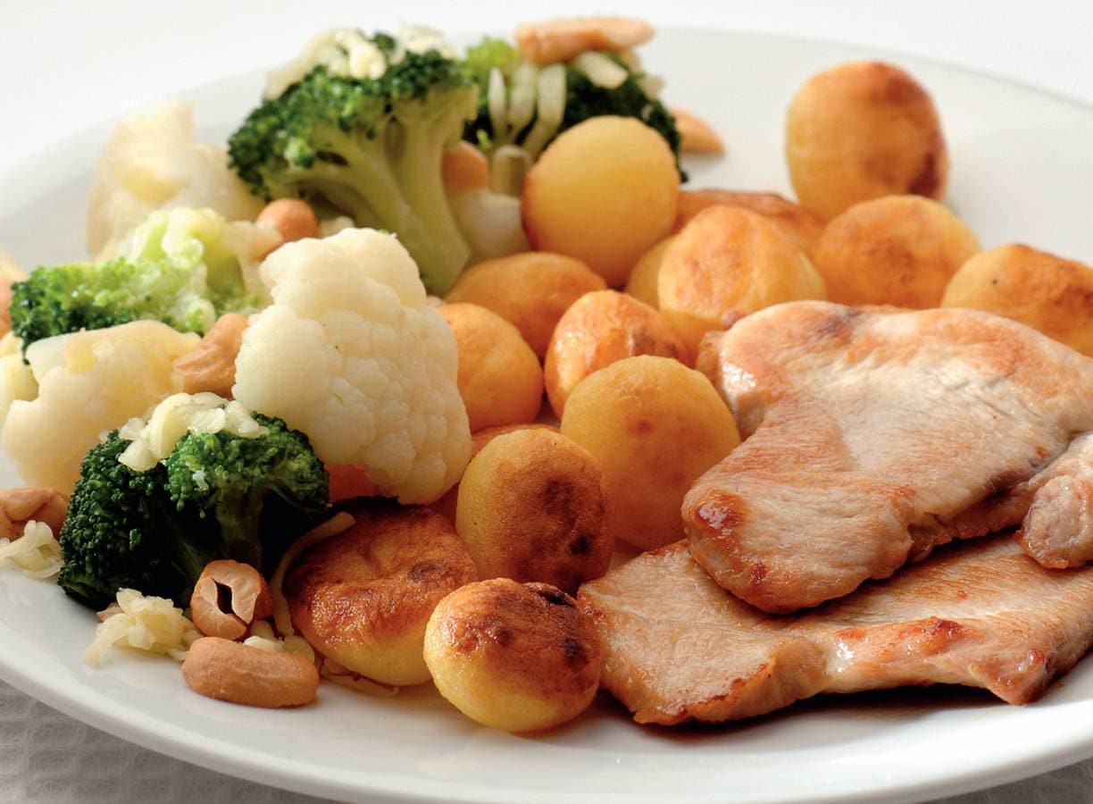 Broccoli en bloemkool met gebakken krieltjes