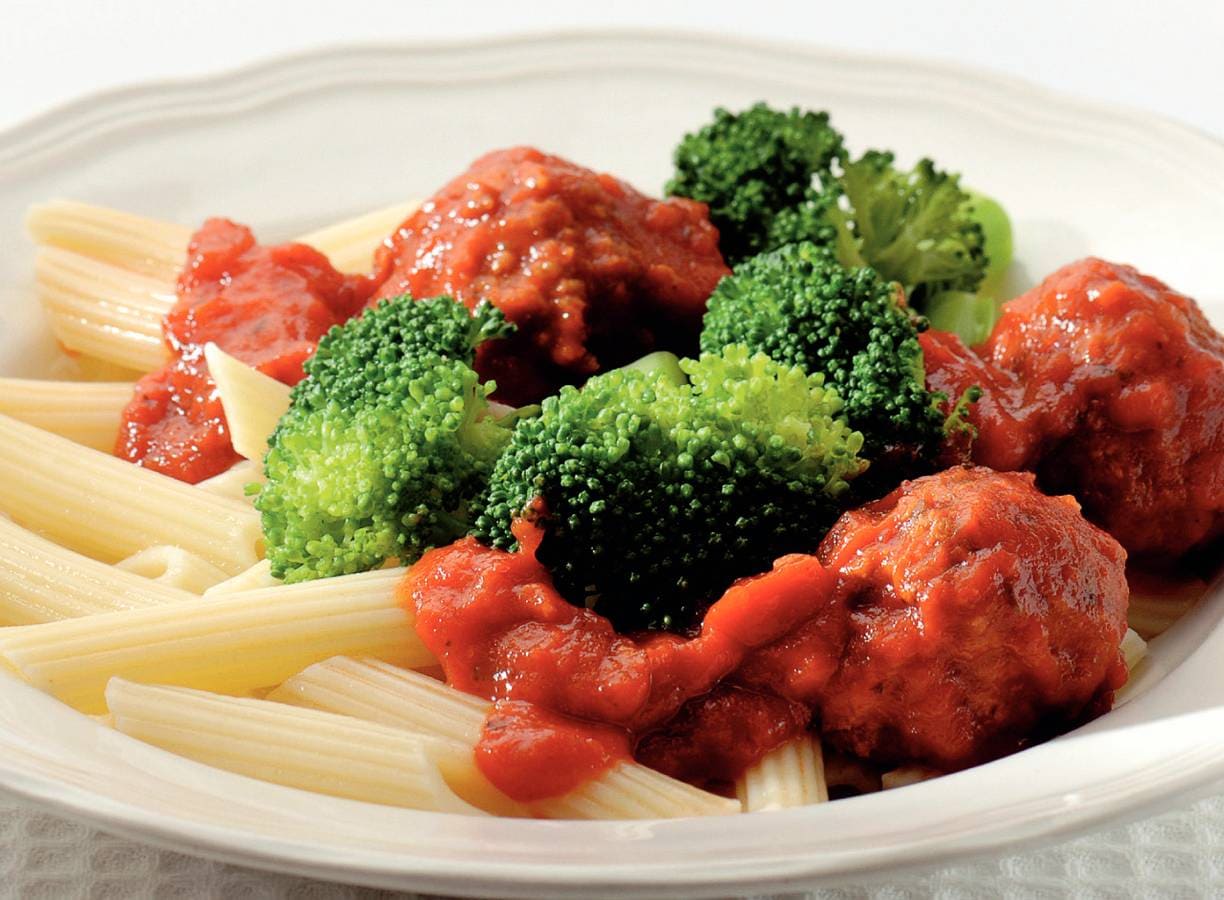 Penne met pestoballetjes