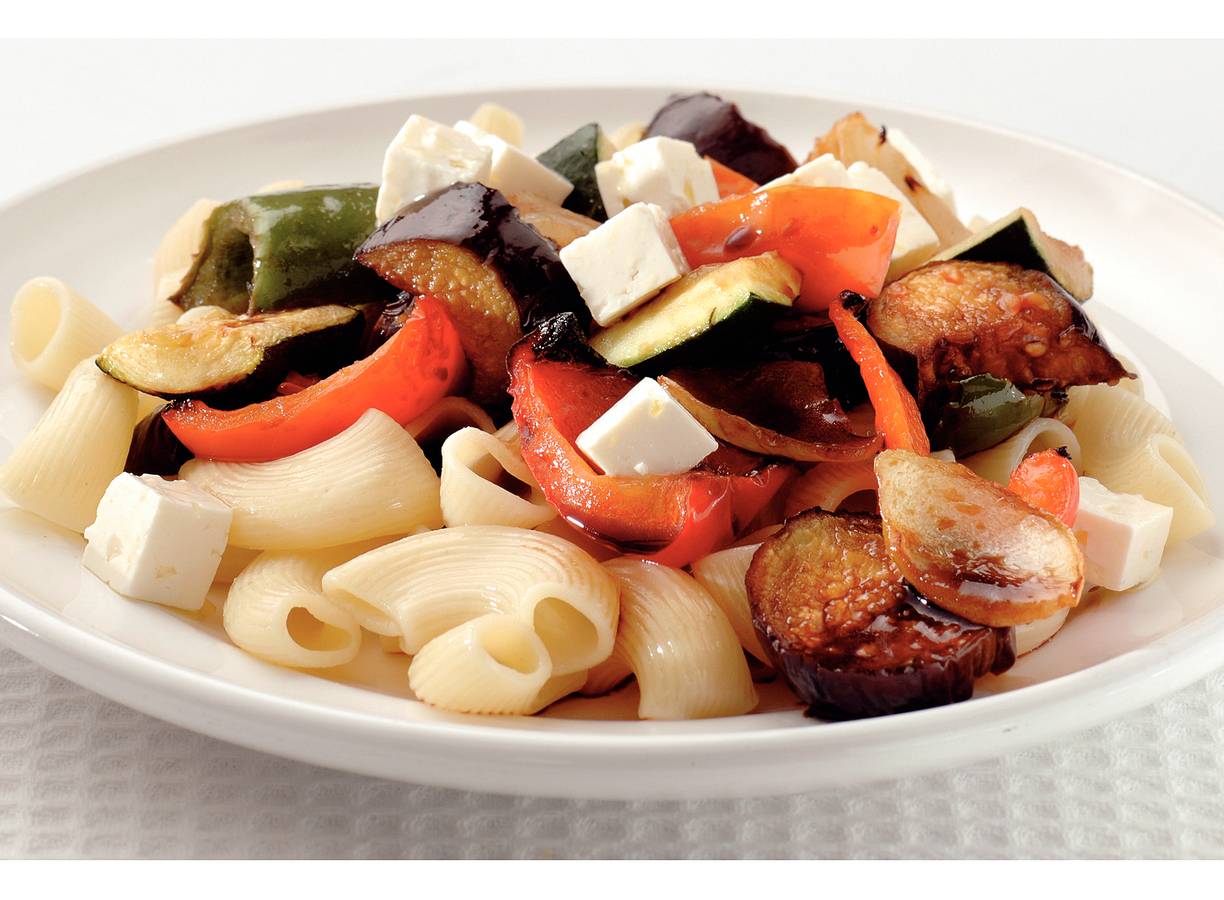 Pasta met gegrilde balsamicogroenten