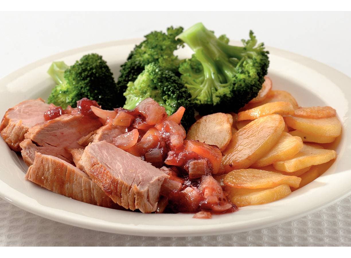 Varkenshaas met cranberry-appelsaus