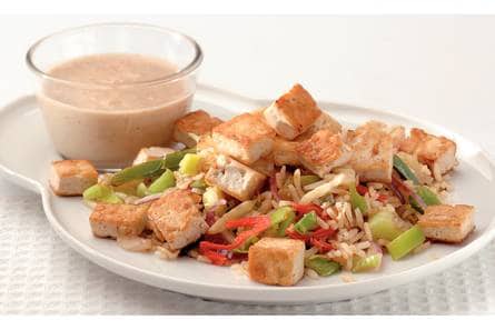 Tofu met cashewnotensaus