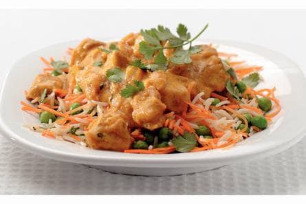 Korma vlees met korianderrijst