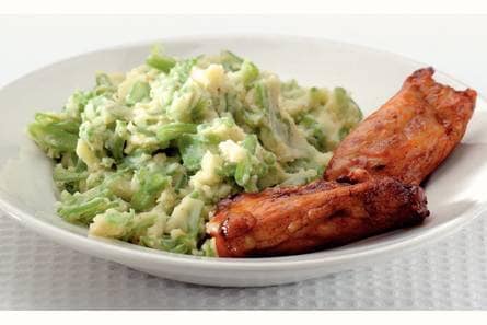 Zomerstamppot met snijbonen en kipspareribs