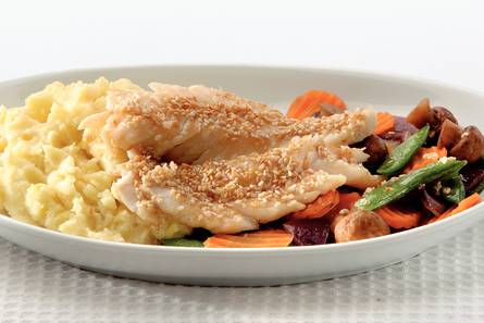 Sesamvis met citroenpuree