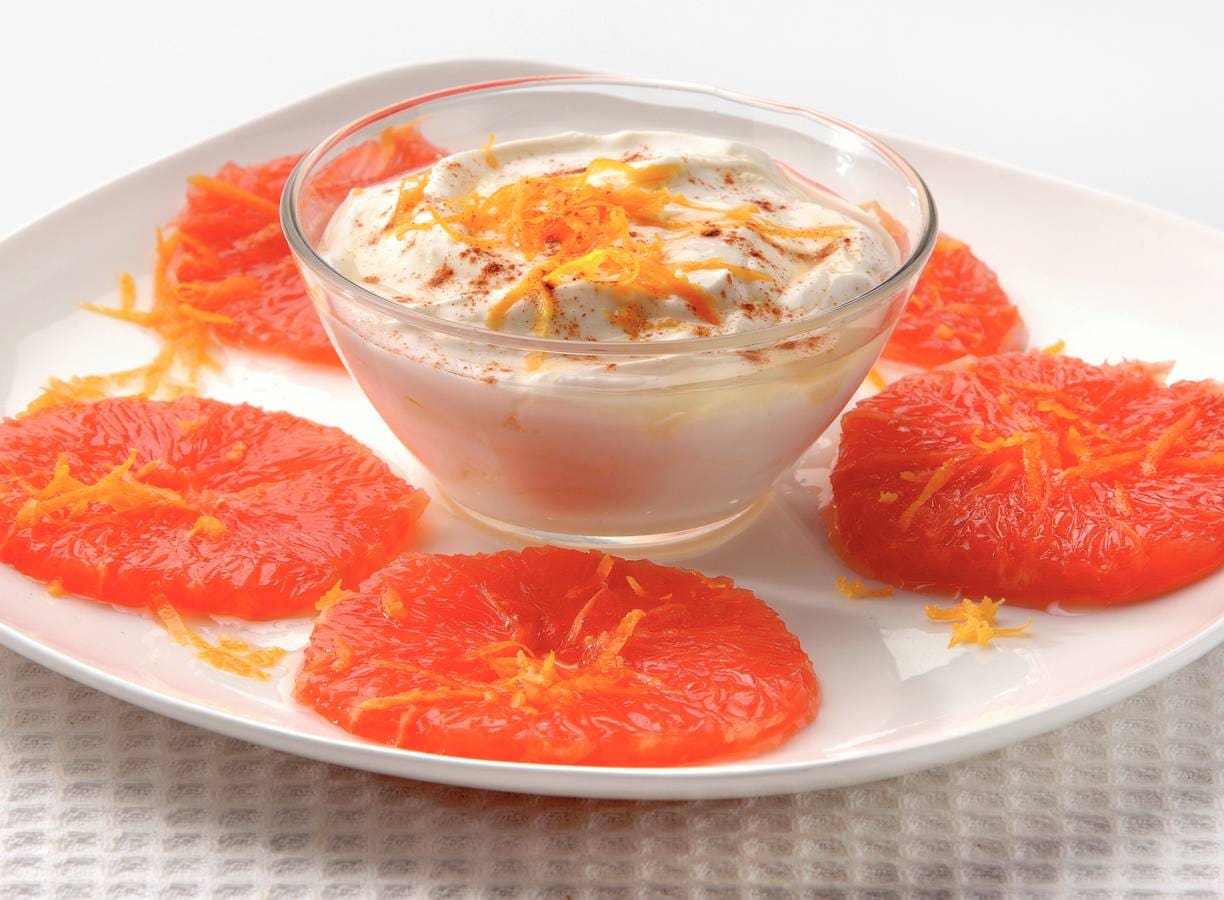 Grapefruitcarpaccio met honingyoghurt