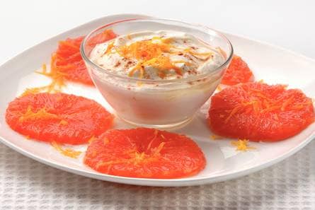 Grapefruitcarpaccio met honingyoghurt