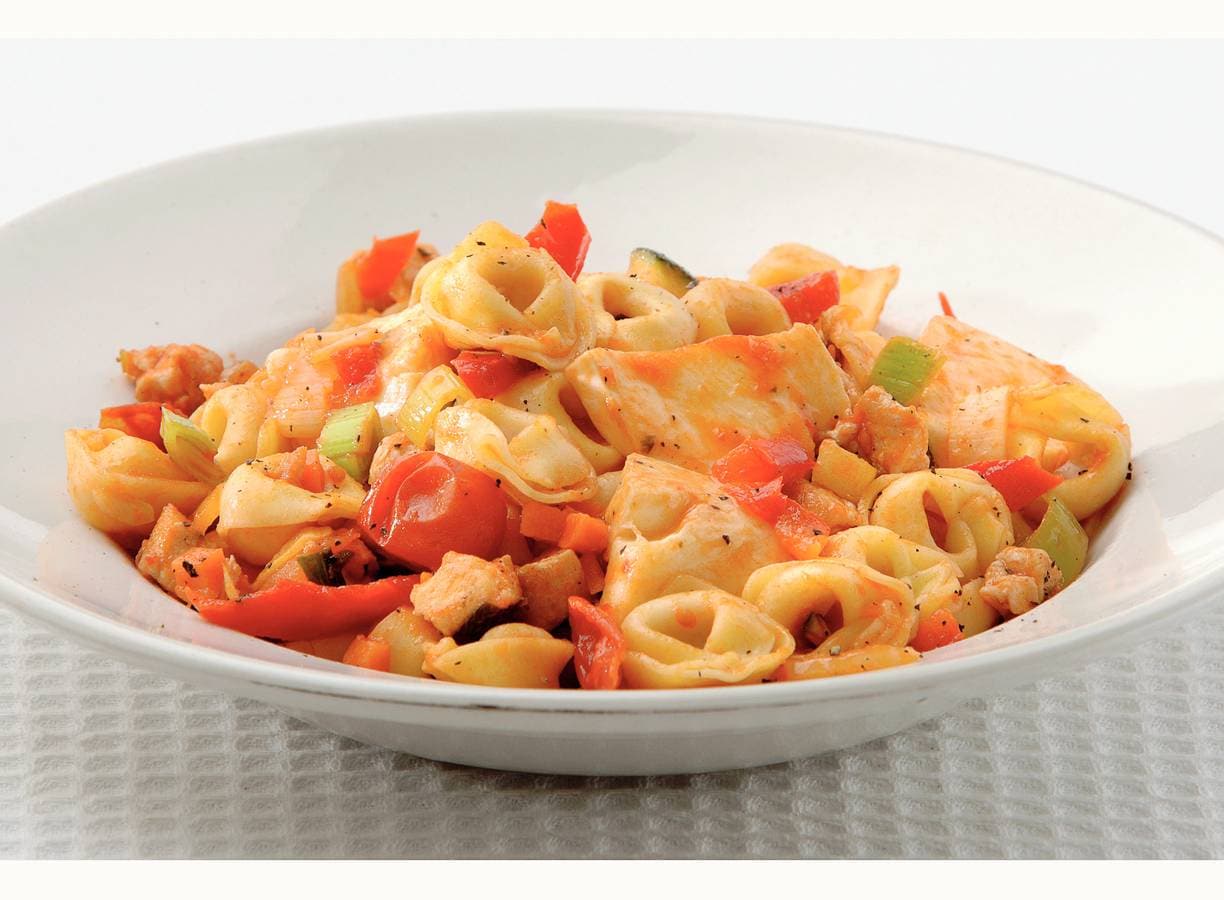 Tortellini met kalkoen en mozzarella