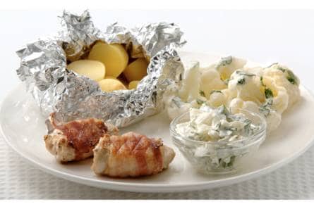 Filet met spek en bloemkoolsalade