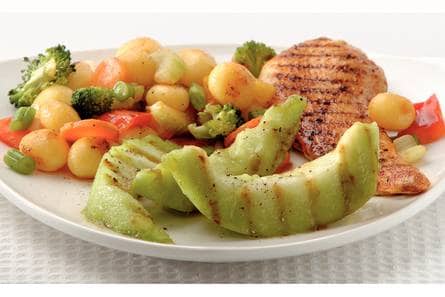 Kipfilet met gegrilde meloen