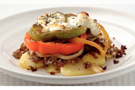 Taartje met paprika en geitenkaas