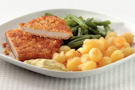 Schnitzel met ovenkrieltjes